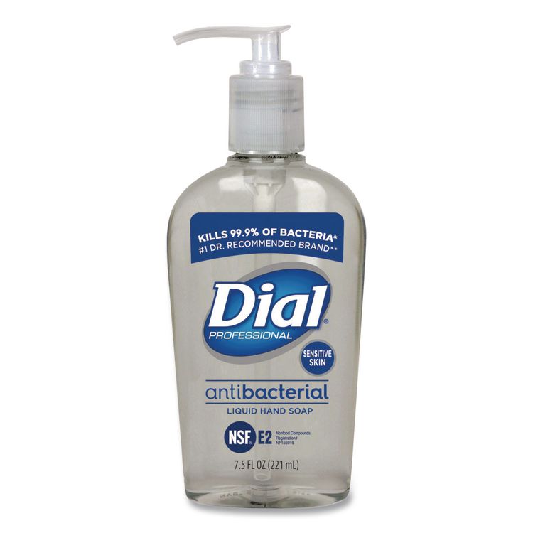 Antibacterial Liquid Hand Soap for Sensitive Skin, Light Floral Scent, 7.5 oz, 12/Carton