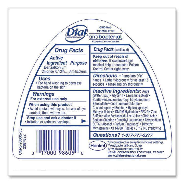 Antibacterial Foaming Hand Wash, Original Scent, 15.2 oz, 4/Carton