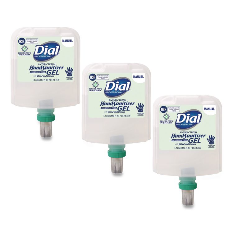 Antibacterial Foaming Hand Sanitizer Refill For Dial 1700 V Dispenser, Fragrance-Free, 1.2 L, 3/carton