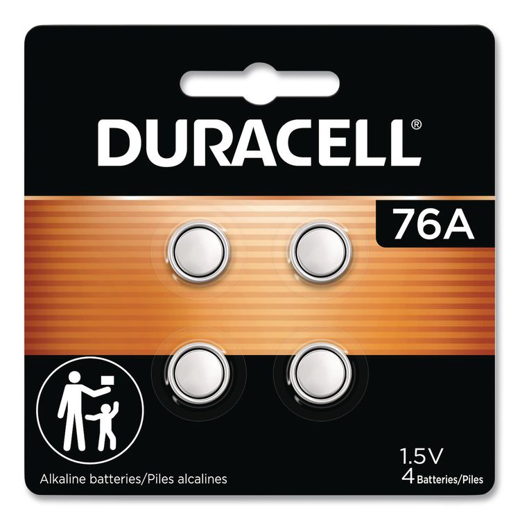 Specialty Alkaline Batteries, 76A, 1.5 V, 4/Pack