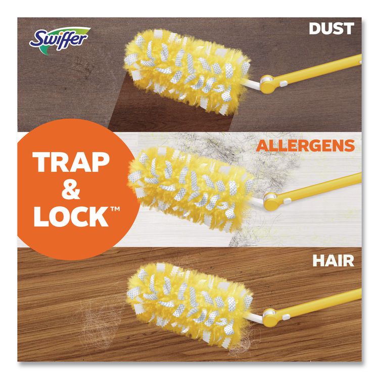 Heavy Duty Dusters Starter Kit, Handle Extends To 3 Ft, 1 Handle With 12 Duster Refills