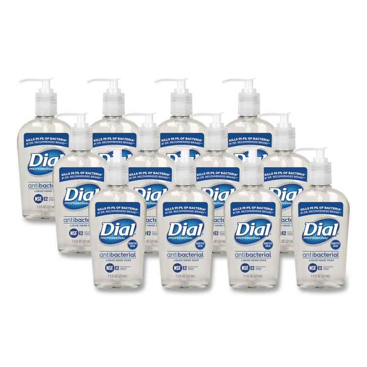 Antibacterial Liquid Hand Soap for Sensitive Skin, Light Floral Scent, 7.5 oz, 12/Carton