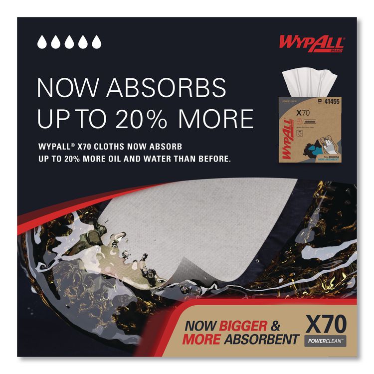 X70 Cloths, POP-UP Box, 9.13 x 16.8, White, 100/Box, 10 Boxes/Carton
