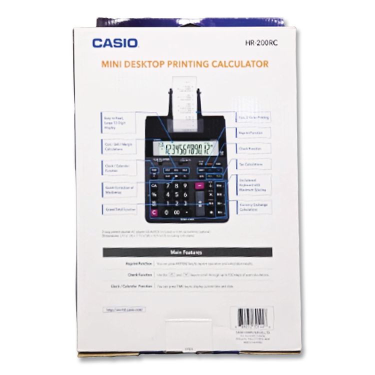 HR200RC Printing Calculator, Black/Red Print, 2.4 Lines/Sec