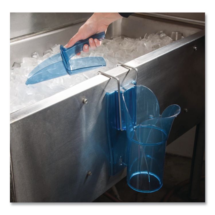 Saf-T-Scoop and Guardian System for Ice Machines, 6 oz to 10 oz Ice Scoop, Transparent Blue