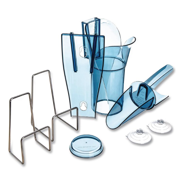 Saf-T-Scoop and Guardian System for Ice Machines, 6 oz to 10 oz Ice Scoop, Transparent Blue