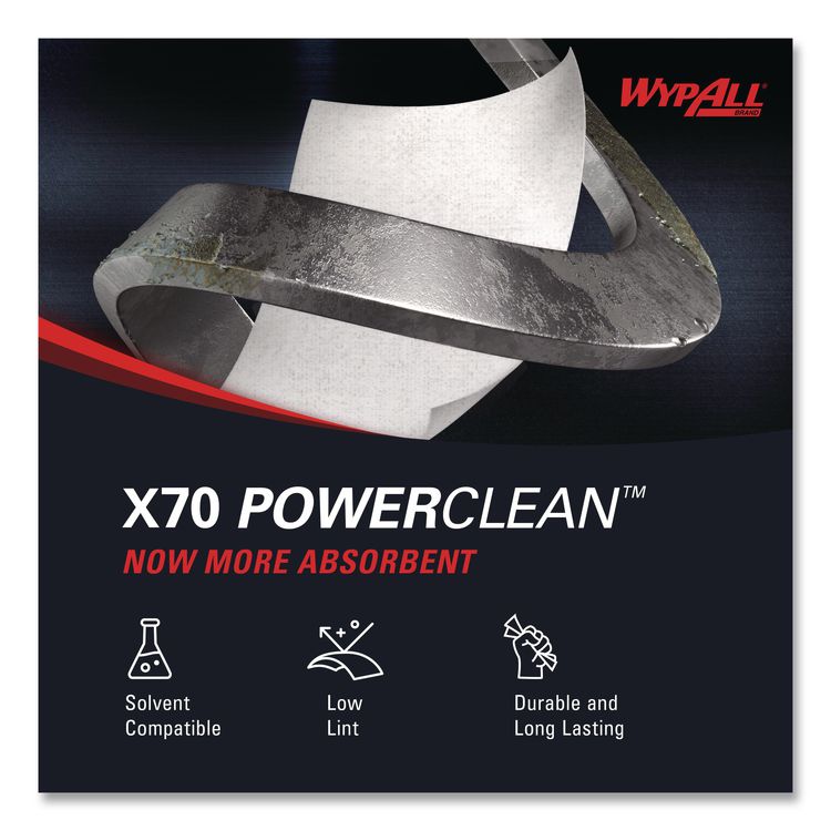X70 Wipers in a Bucket Refills, No Bucket, 13 x 10, White, 220/Rolls, 3 Rolls/Carton