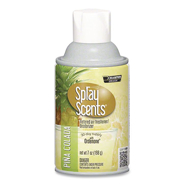 Champion Sprayon SPRAYScents Metered Air Freshener Refill, Pina Colada, 7 oz Aerosol Spray, 12/Carton