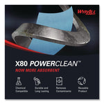 Power Clean X80 Heavy Duty Cloths, 11.1 x 16.8, Blue, 160 Wipers/Carton