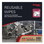 Power Clean X80 Heavy Duty Cloths, Jumbo Roll, 12.4 x 12.2, Red, 475 Wipers/Roll