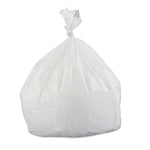 Low-Density Commercial Can Liners, 33 gal, 0.8 mil, 33" x 39", White, Interleaved Roll, 25 Bags/Roll, 6 Rolls/Carton