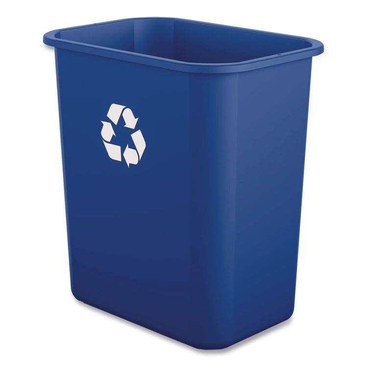 Recycling Container, 7 gal, Polypropylene, Blue