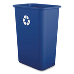 Recycling Container, 10 gal, Polypropylene, Blue