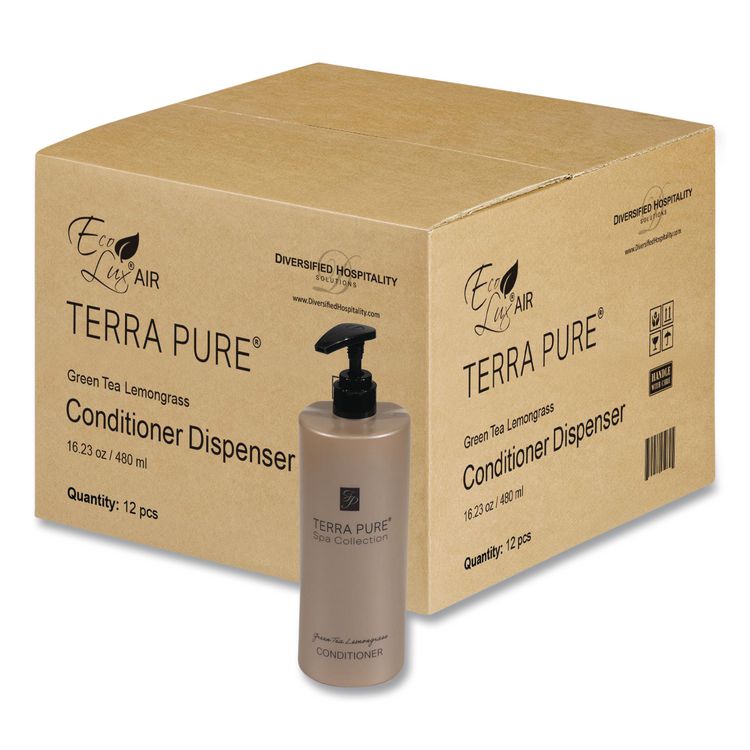 Terra Pure Conditioner Air Pump, Green Tea Lemongrass, 16.23 oz Bottle, 12/Carton