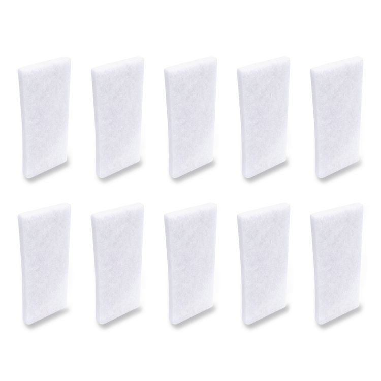 Fine Grade Utility Pad, 4.62 x 10, White, 10/Carton