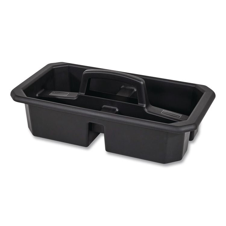 Cleaning Caddy, Compatible with Full Size and Compact Housekeeping Carts, Plastic, Black, 6/Carton