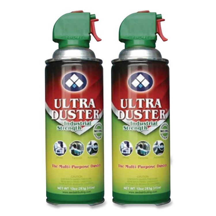 Industrial Strength Compressed Air Duster Cleaner, 10 oz Can, 2/Pack