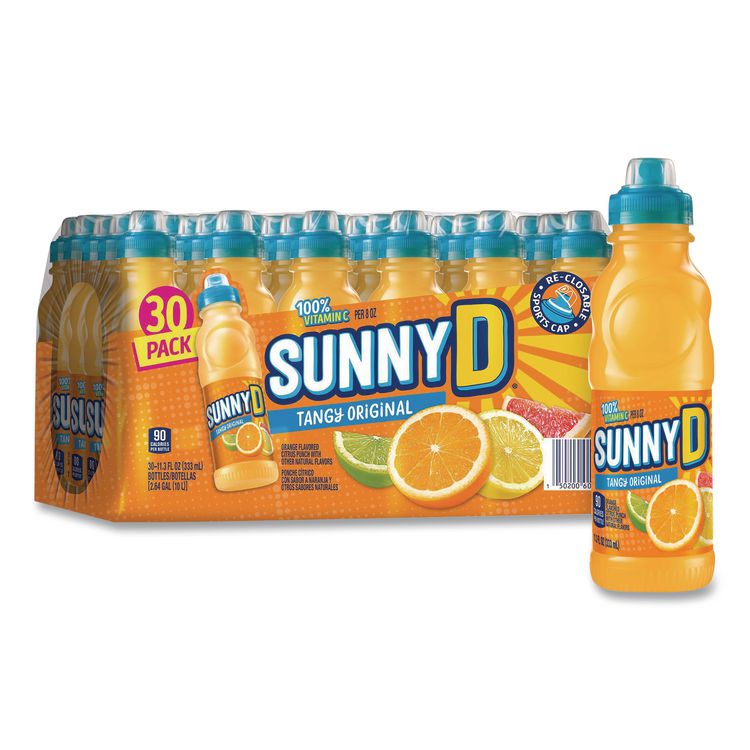 Tangy Original Sport Bottle, Orange, 11.3 oz Bottle, 30/Carton