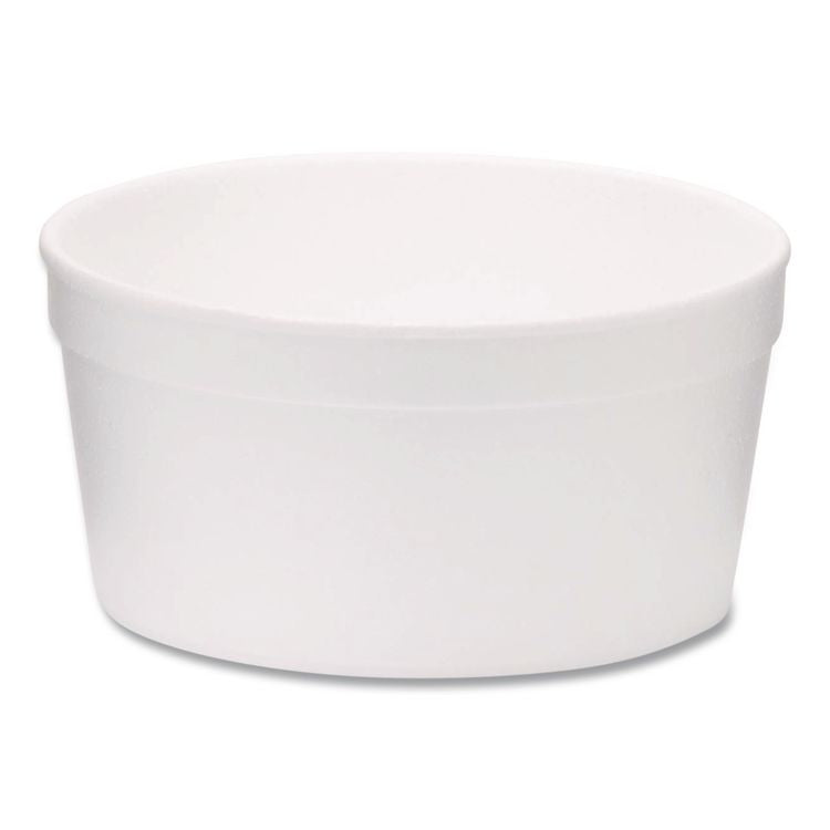 Foam Containers, Tall Style, 8 oz, White, 1,000/Carton