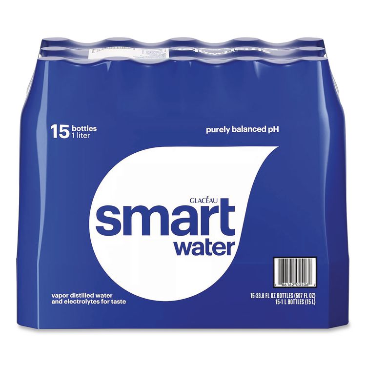 Vapor-Distilled Water, Unflavored, 33.8 oz Bottle, 15/Carton