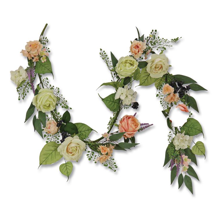 Rose and Lavender Spring Garland, 72" Long, Pink
