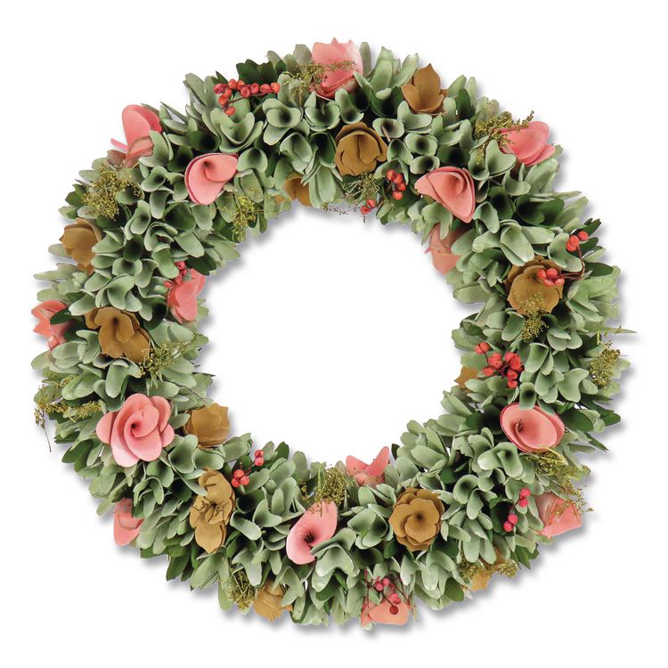 Spring Pastel Floral Wreath, 18" x 18" x 3.93", Assorted Colors