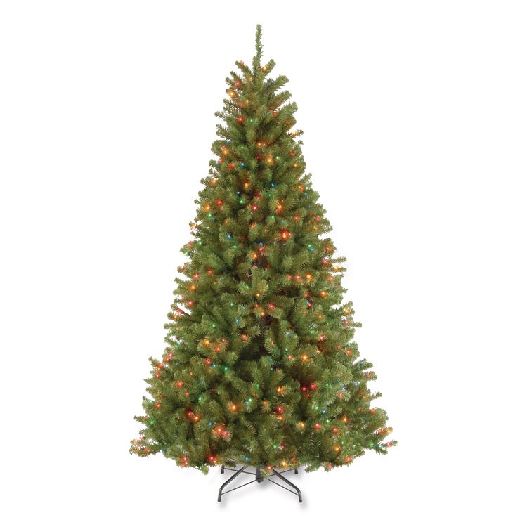 Pre-Lit North Valley Spruce Tree, 42" x 42" x 78", Green Tree, Green Tree Stand