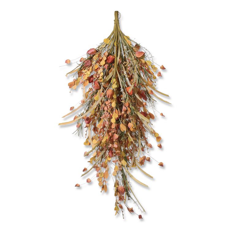 Fall Teardrop Decoration, 16" x 30" x 2", Orange