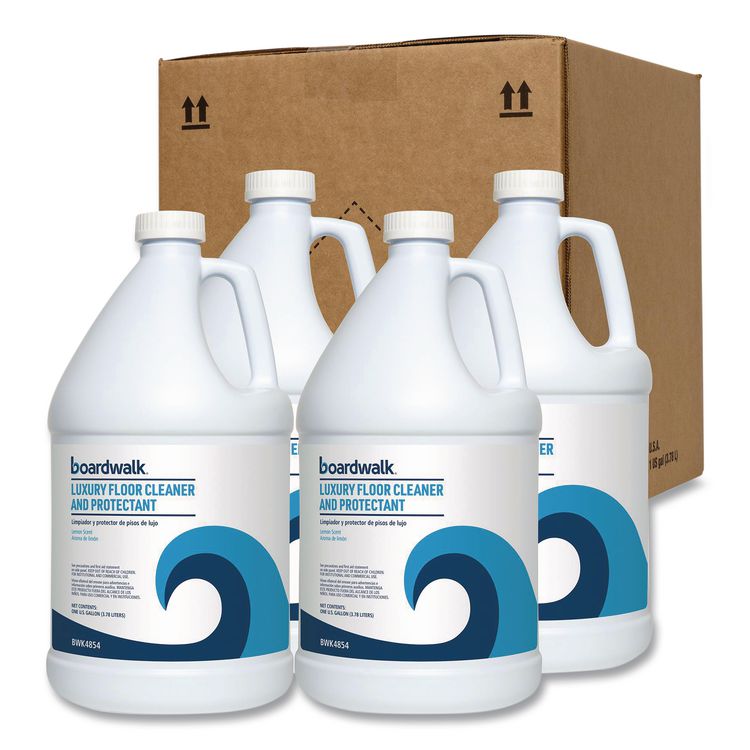 Luxury Floor Cleaner and Protectant, Lemon Scent, 1 gal Bottle, 4/Carton