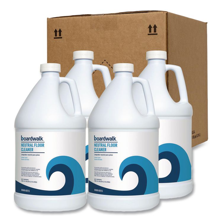 Neutral Floor Cleaner, Lemon Scent, 1 gal Bottle, 4/Carton