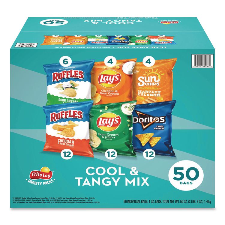 Cool and Tangy Mix Variety Pack, Assorted Flavors, 1 oz Bags, 50 Bags/Carton