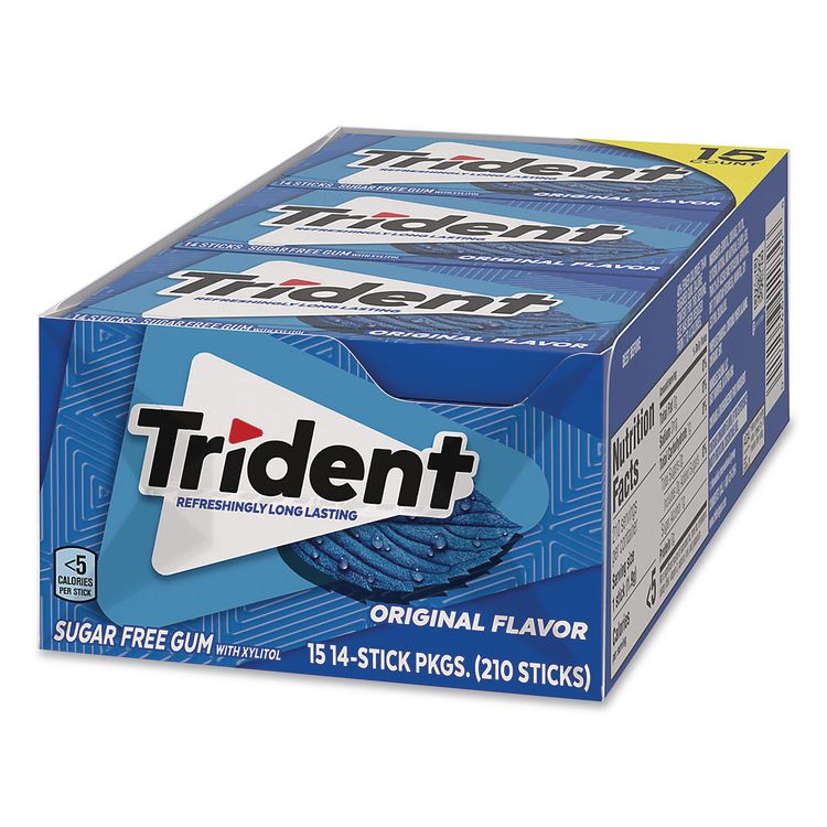 Sugar-Free Gum, Original Mint, 14 Sticks/Pack, 15 Packs/Carton