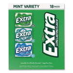 Extra Mint Variety Sugar-Free Gum, Peppermint/Polar Ice/Spearmint, 15 Sticks/Pack, 18 Packs/Carton