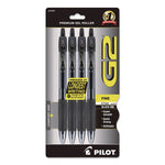 G2 Premium Gel Pen, Retractable, Fine 0.7 mm, Black Ink, Smoke/Black Barrel, 4/Pack