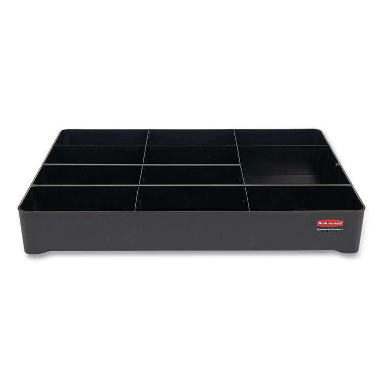 Amenity Organizer for all Rubbermaid Commercial Full Size and Compact Housekeeping Carts, 11 Sections, 18.75 x 3.62, Black