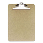 Recycled Hardboard Clipboard, 1" Clip Capacity, Holds 8.5 x 11 Sheets, Brown