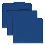 Colored Top Tab Classification Folders w/SafeSHIELD Fasteners, 2" Expansion, 2 Dividers, 6 Fasteners, Letter, Dk Blue,10/Box