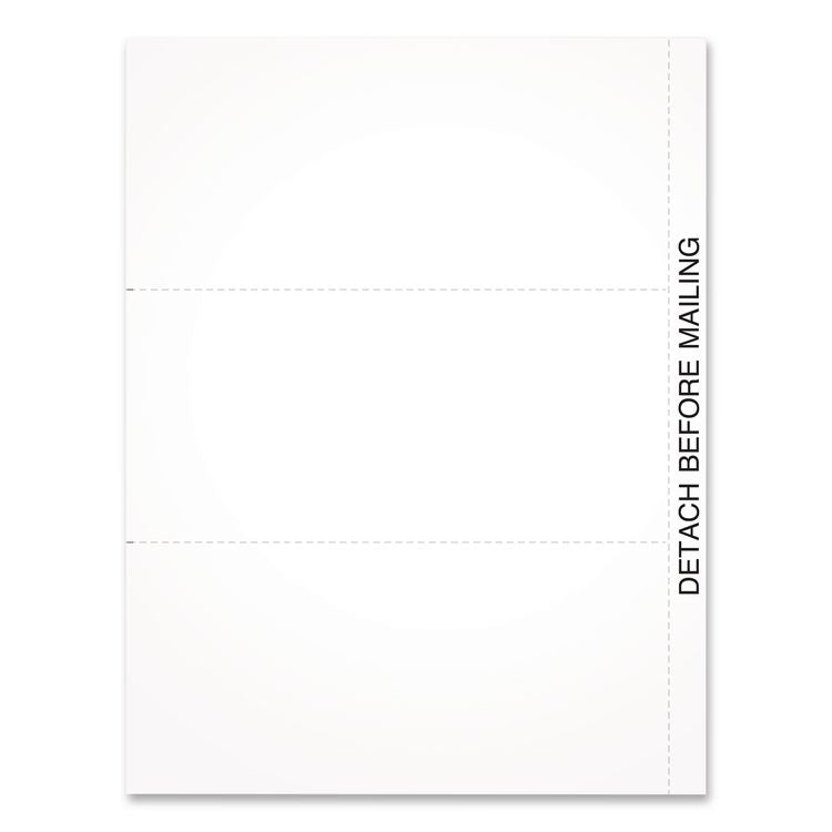 2024 W-2 or 1099 Blank 3-Up Laser/Inkjet Forms, 8.5 x 3.66, 3 Forms/Sheet, 102 Forms Total