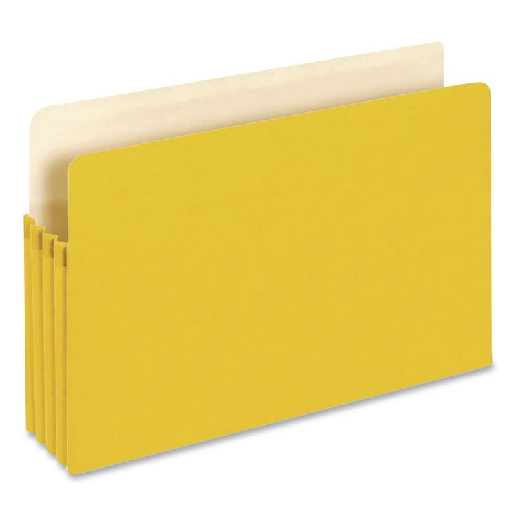 Colored File Pockets, 3.5" Expansion, Legal Size, Yellow