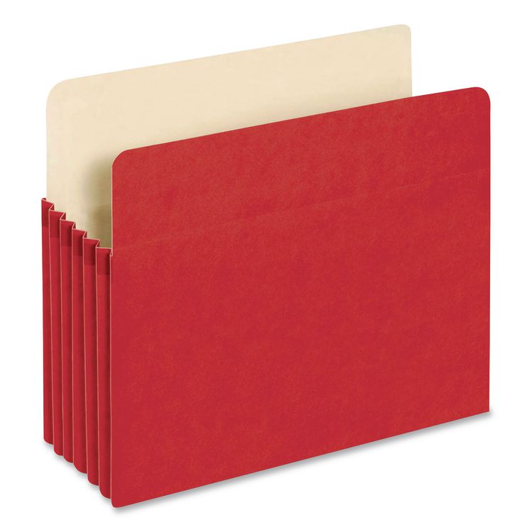 Colored File Pockets, 5.25" Expansion, Letter Size, Red