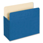 Colored File Pockets, 5.25" Expansion, Letter Size, Blue