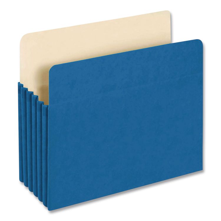 Colored File Pockets, 5.25" Expansion, Letter Size, Blue