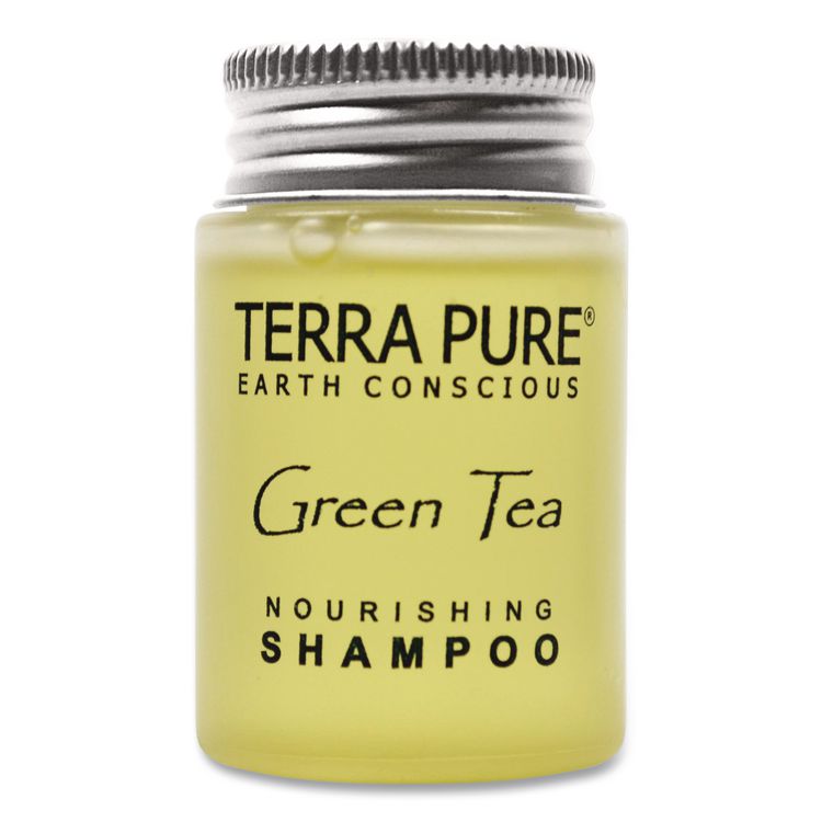 Terra Pure Shampoo Jam Jar, Green Tea Lemongrass, 1 oz Jar, 300/Carton