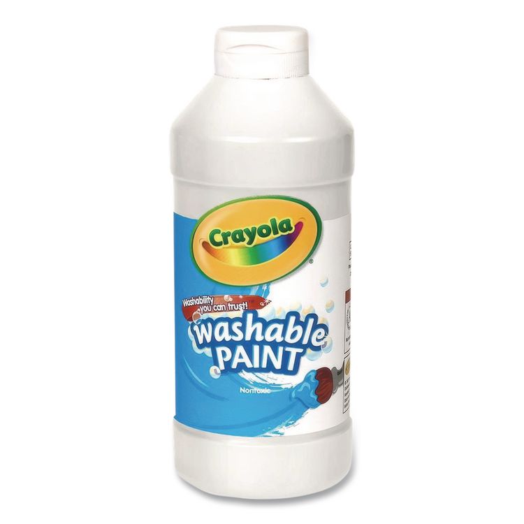 Washable Paint, 12 Assorted Colors, 16 oz Bottle, 12/Set