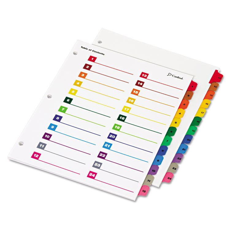 Onestep Printable Table Of Contents And Dividers - Double Column, 24-Tab, 1 To 24, 11 X 8.5, White, 1 Set