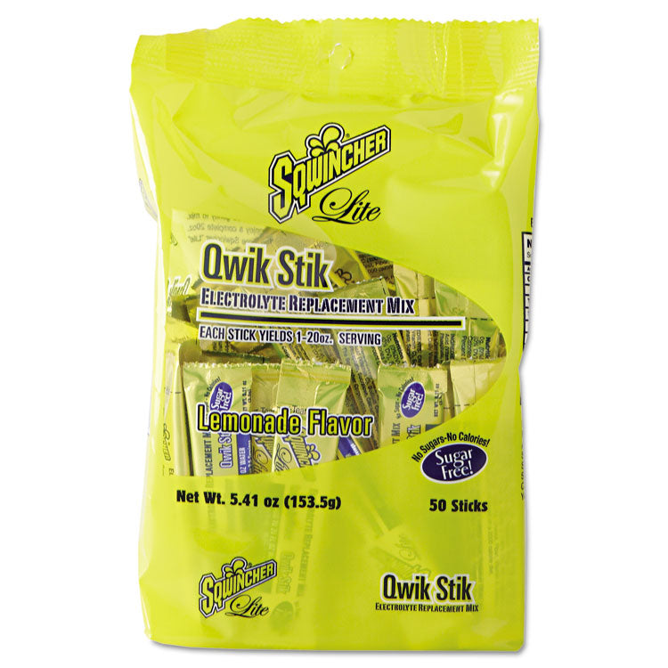 Sugar-Free Qwik Stik Energy Drink Mix, Lemonade, 1.26 oz Packet, 50/Pack