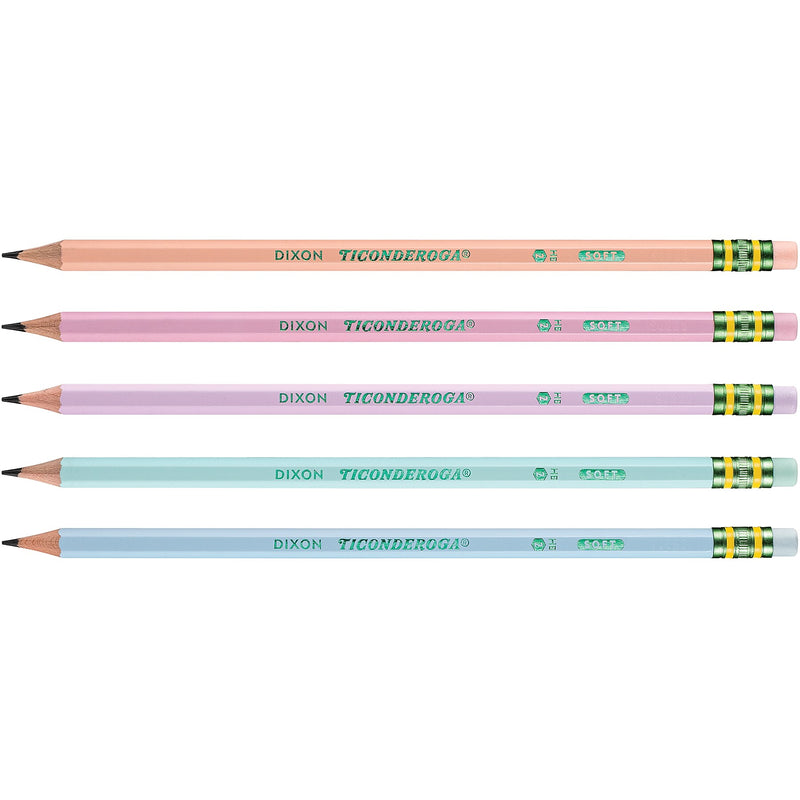Ticonderoga® #2 Pastel Pencils, 5 Assorted Colors, 150 Count (DIXX13750)