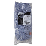 Cotton/synthetic Cut-End Blend Mop Head, 24 Oz, 1" Band, Blue, 12/carton