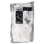 Clean Room Mop Head, Rayon, Loop-End, Medium, White, 12/carton
