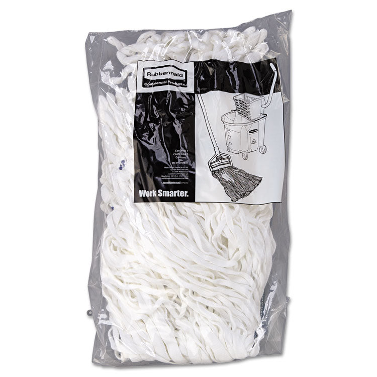 Clean Room Mop Head, Rayon, Loop-End, Medium, White, 12/carton